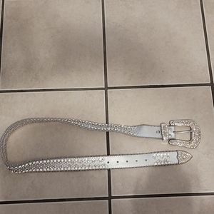 Bling rhinestone belt silver